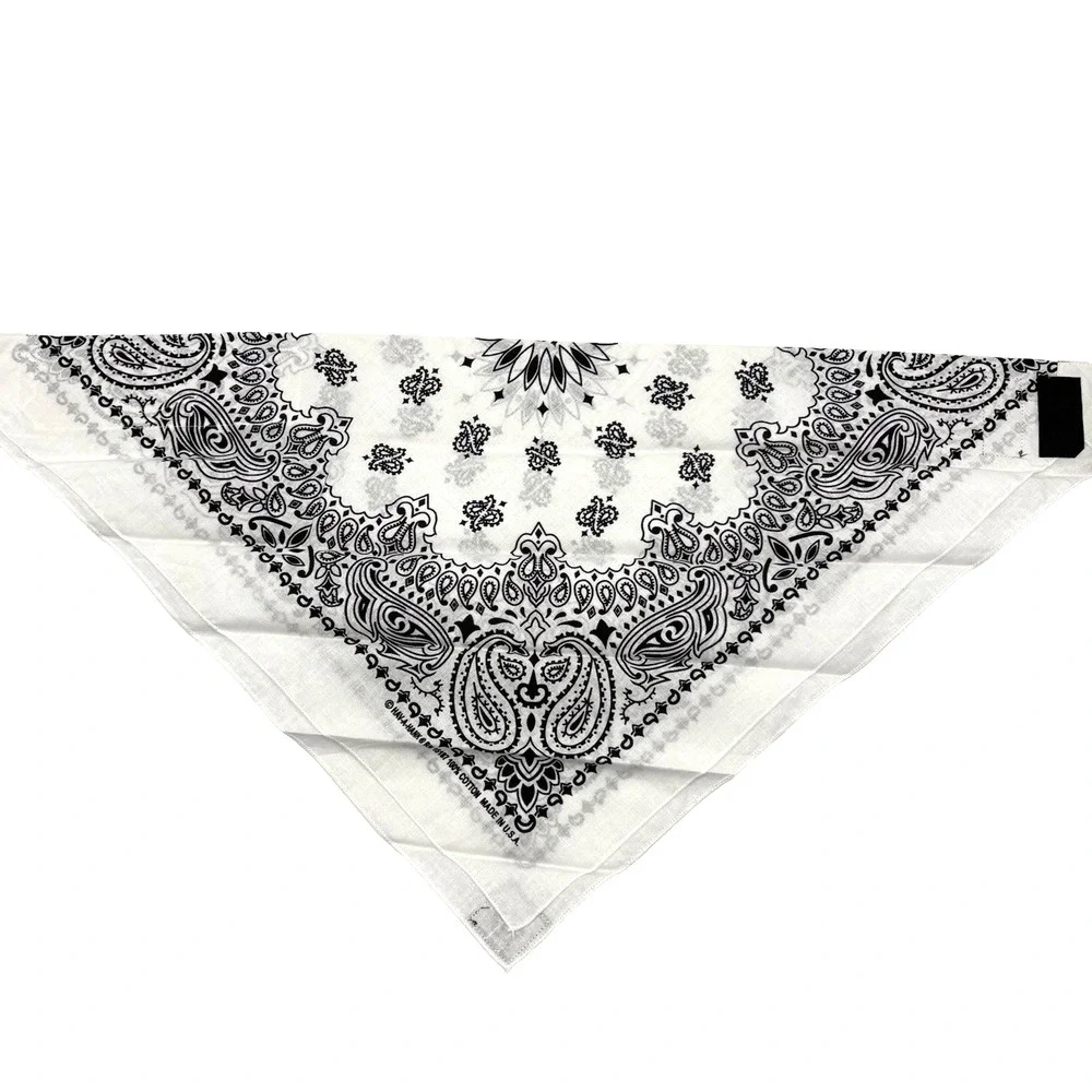 2004 Dust Bandit Handmade White Cotton Bandana Headband w Bling Rhinestones OSFM